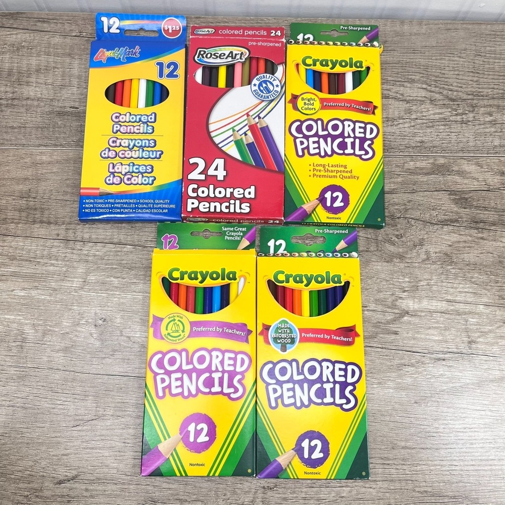 3 Packs Of 12 Crayola Colored Pencils Non‎ Toxic 1 pack 24 Roseart, 1 liqui-mark